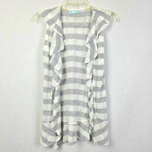 Maurices Striped Ruffle Cardigan Vest S